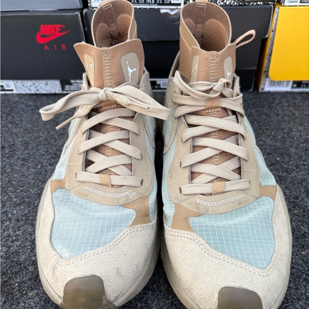 Jordan Athletic Shoes in Tan and Light Blue